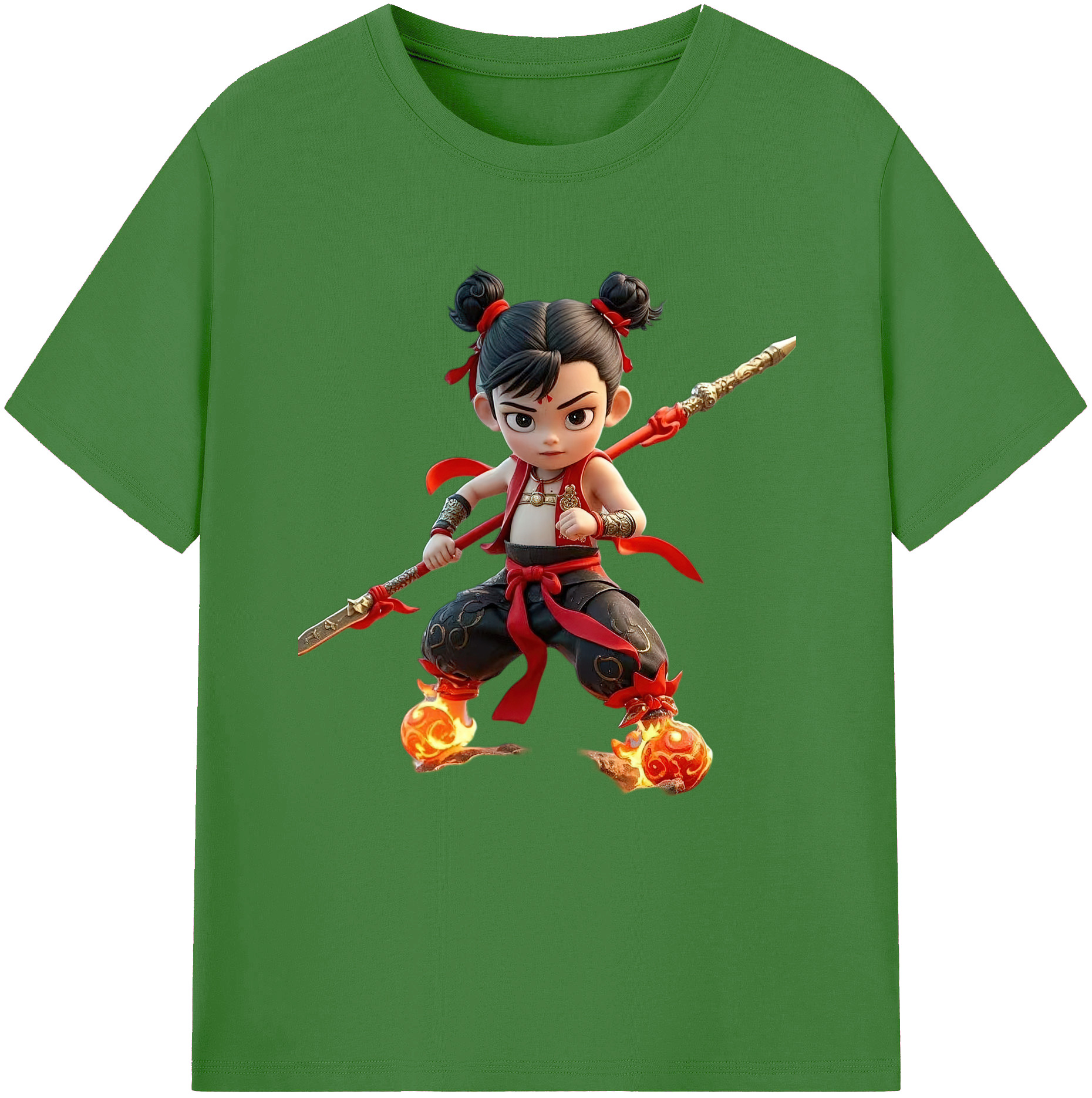 （画像用） Ne Zha 2 ナタ 魔童の大暴れ レディースカジュアルプリントTシャツ（綿100％）